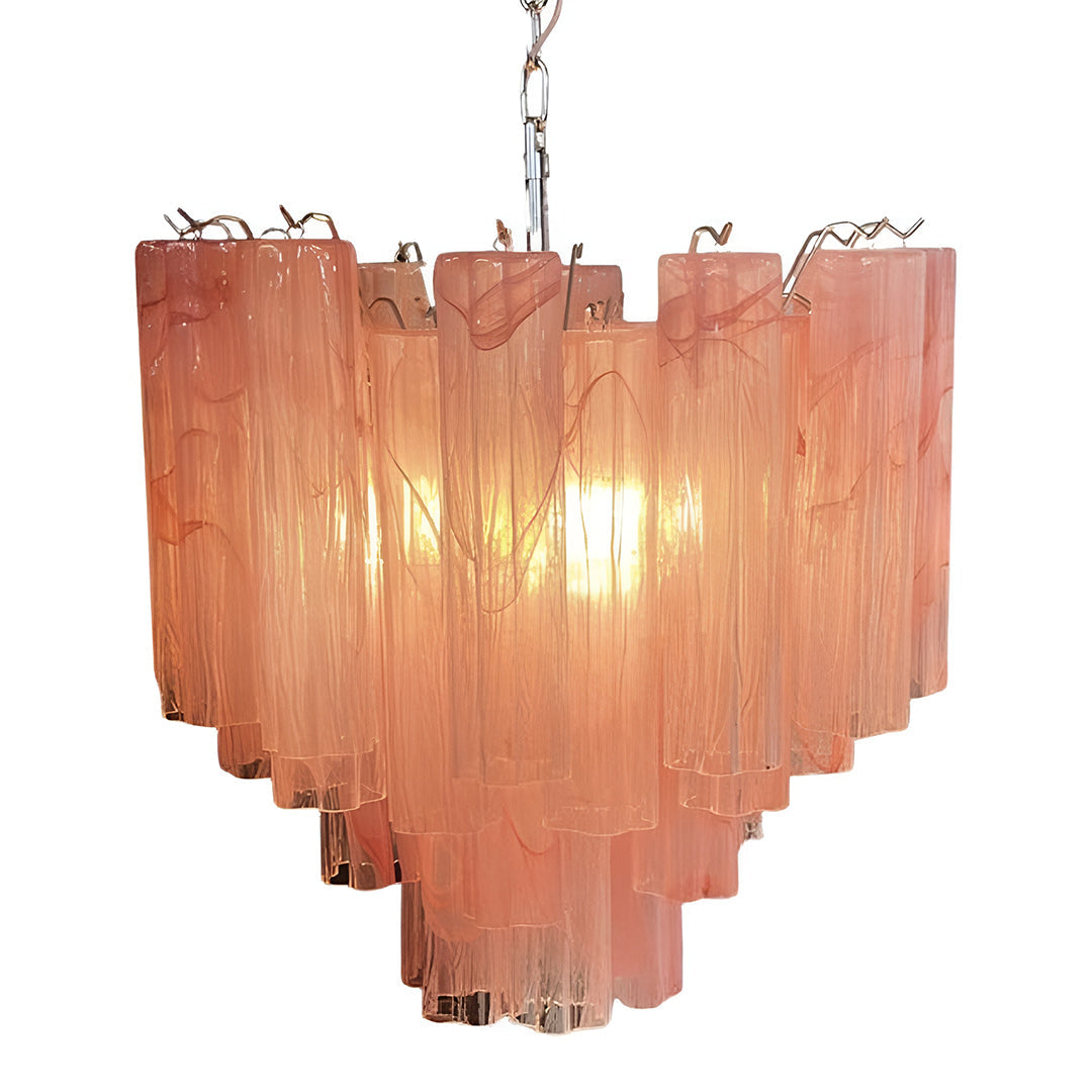 Pink Murano Glass Tronchi Chandelier