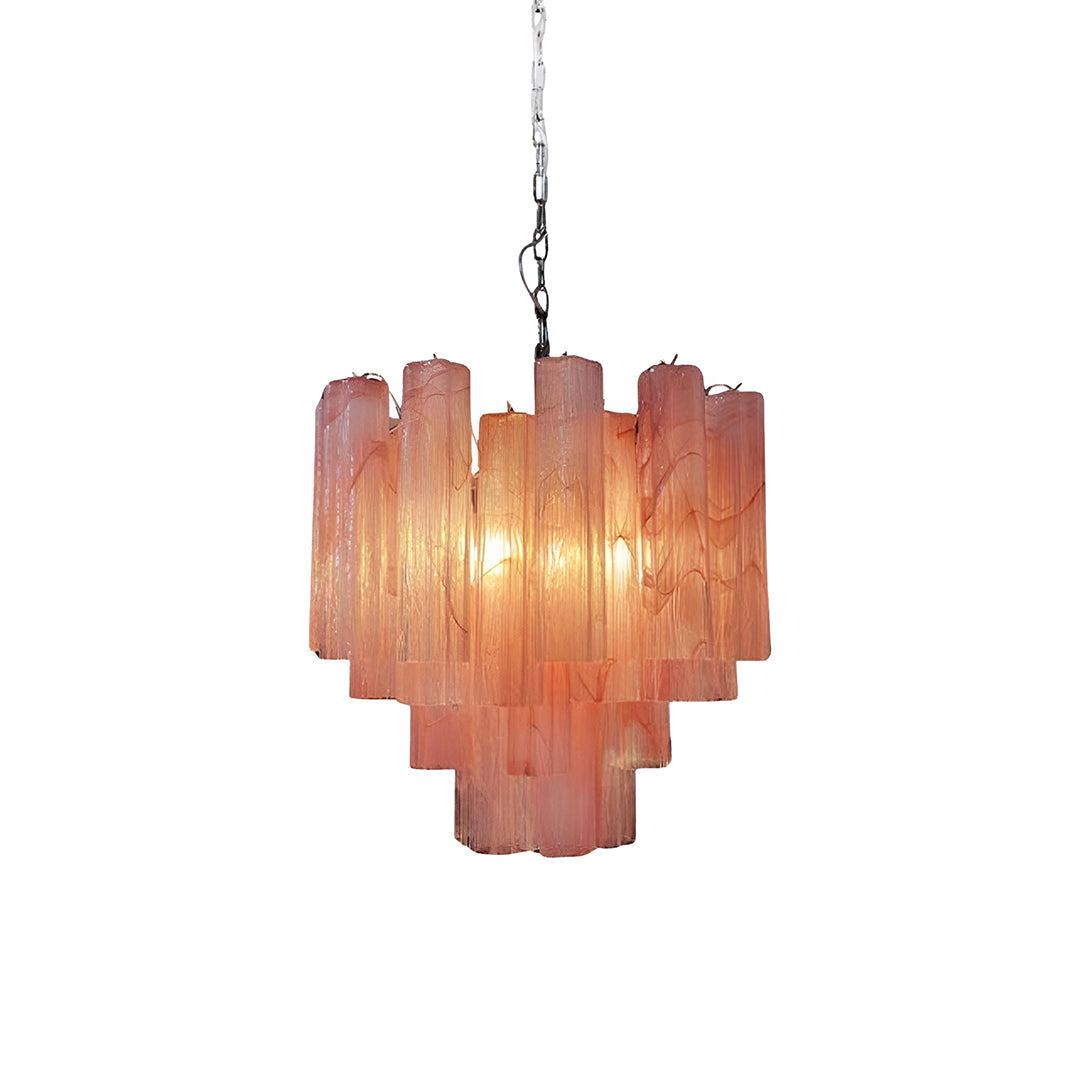 Pink Murano Glass Tronchi Chandelier