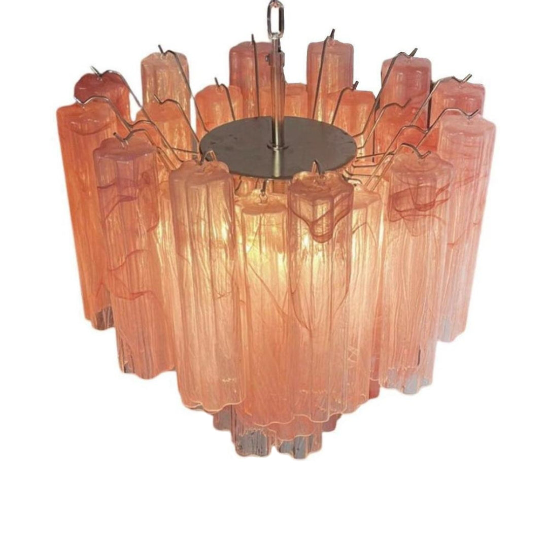 Pink Murano Glass Tronchi Chandelier