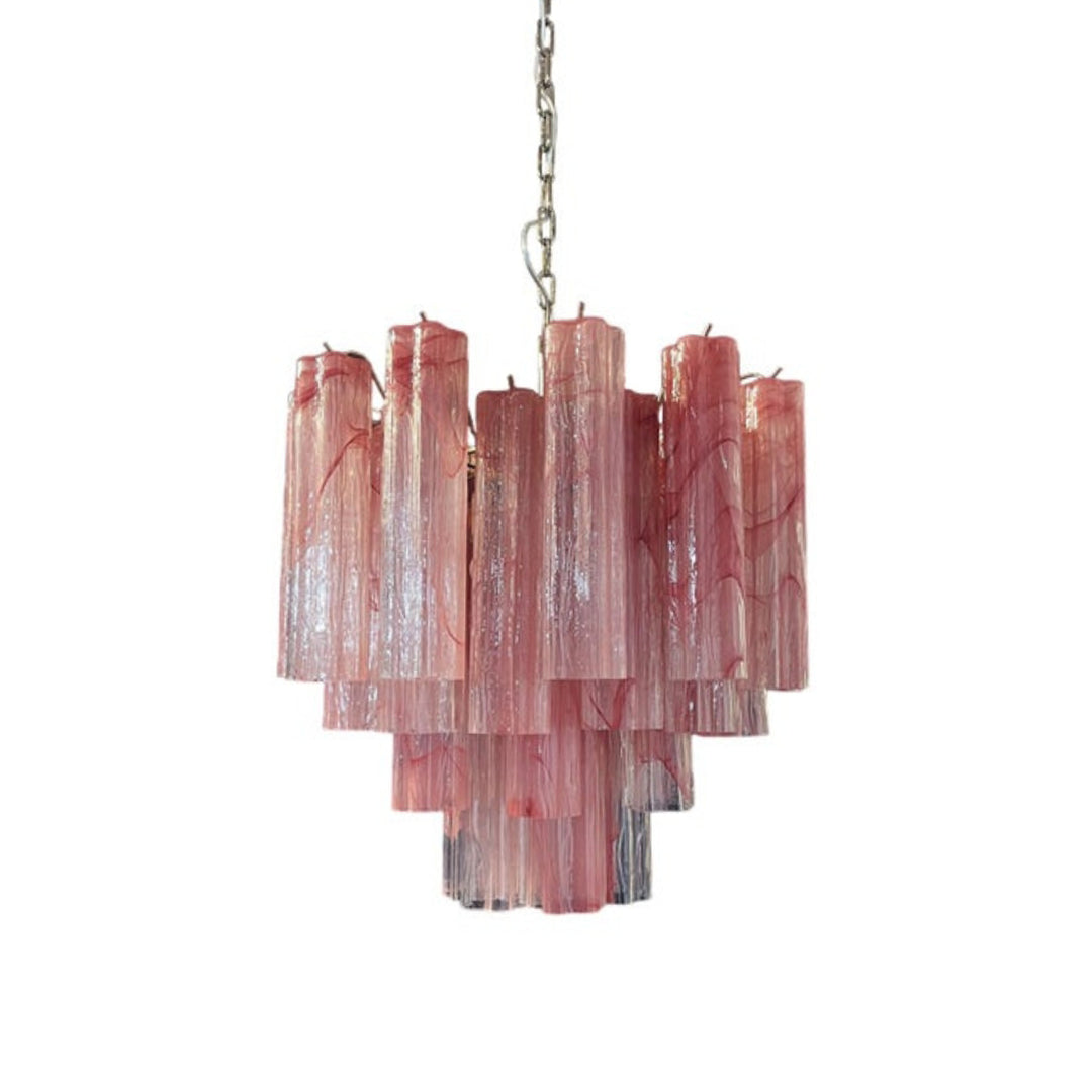 Pink Murano Glass Tronchi Chandelier