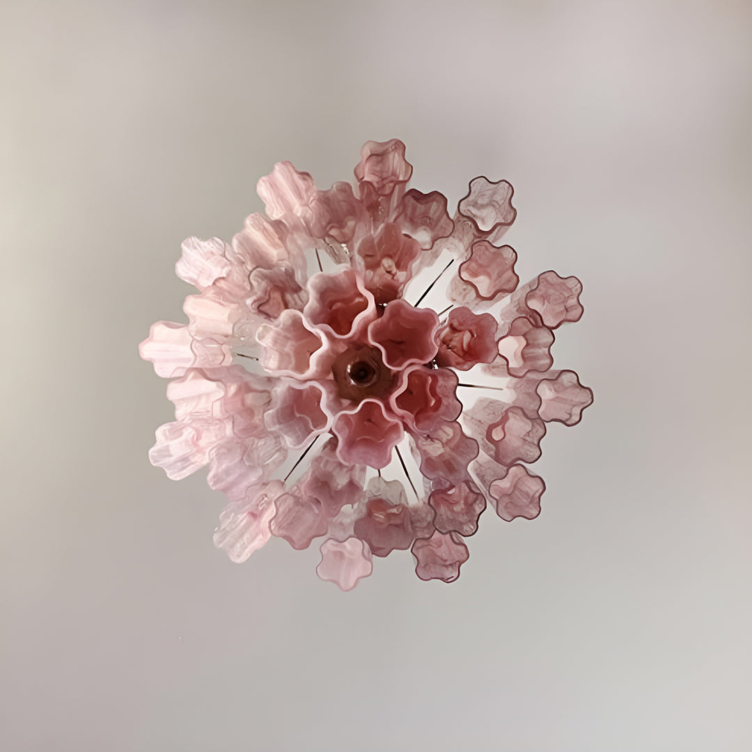 Pink Murano Glass Tronchi Chandelier