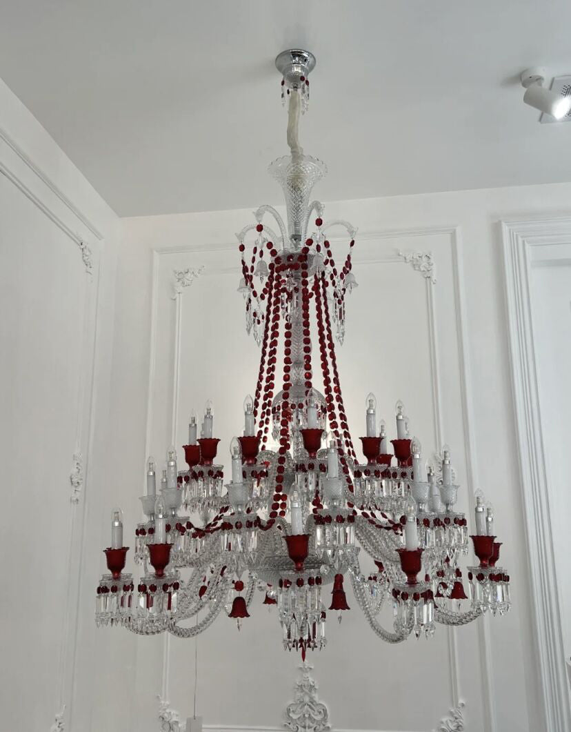 European-style Luxury Colorful Candle Crystal Oversized Chandelier Art Branch Designer Foyer/Staircase Light Fixture