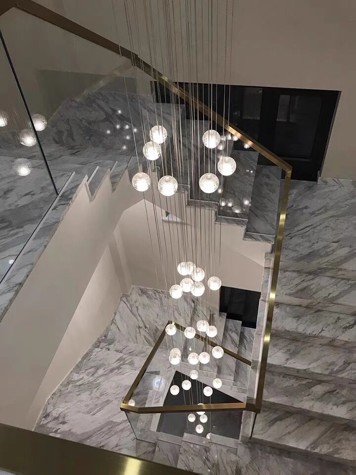 Oversized Nordic Art Round Air Bubbles Chandelier for Staircases