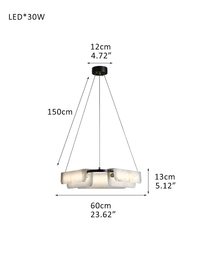 Modern Linear Black Metal Elegant Alabaster Pendant for Living room Lighting