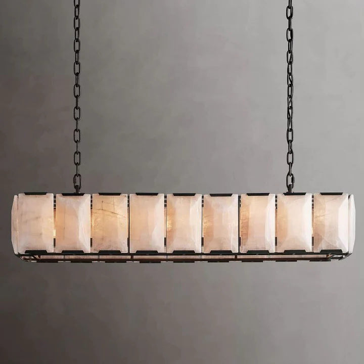 Harlow Calcite Rectangular Chandelier 62"