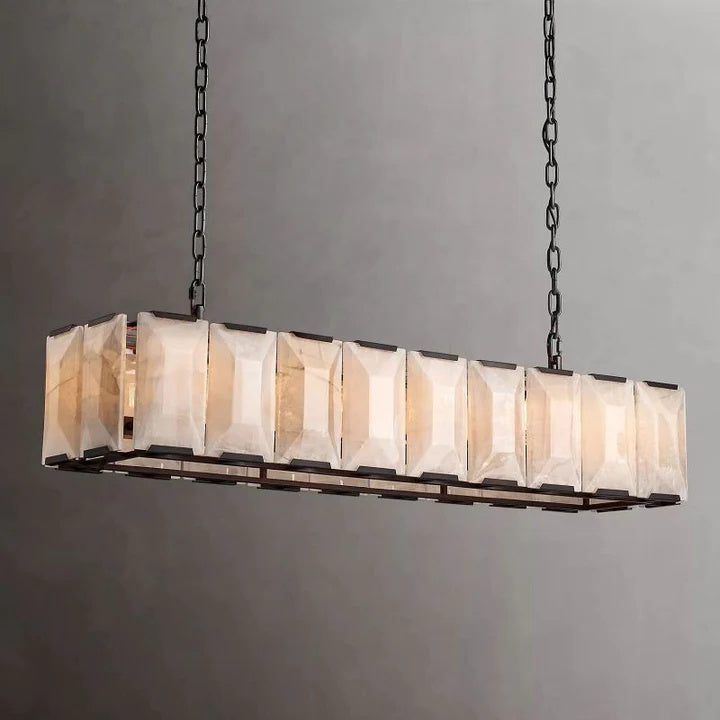 Harlow Calcite Rectangular Chandelier 62"