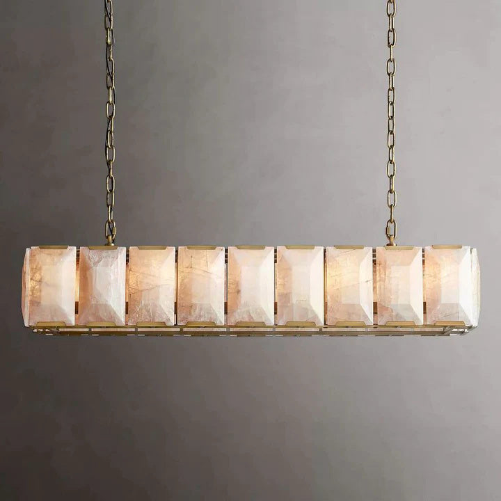 Harlow Calcite Rectangular Chandelier 62"