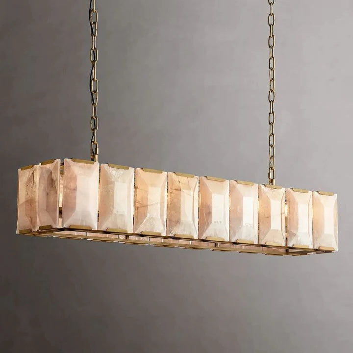 Harlow Calcite Rectangular Chandelier 62"