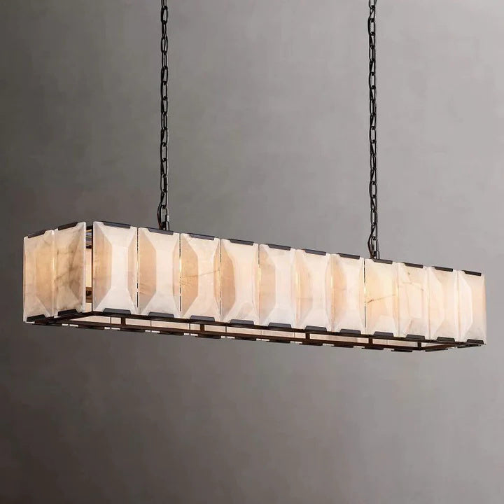 Harlow Calcite Rectangular Chandelier 74"