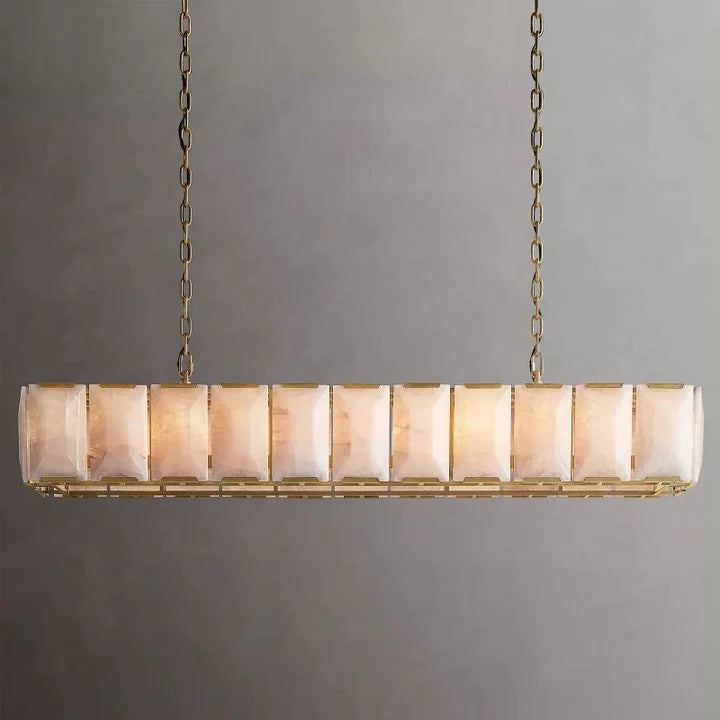 Harlow Calcite Rectangular Chandelier 74"