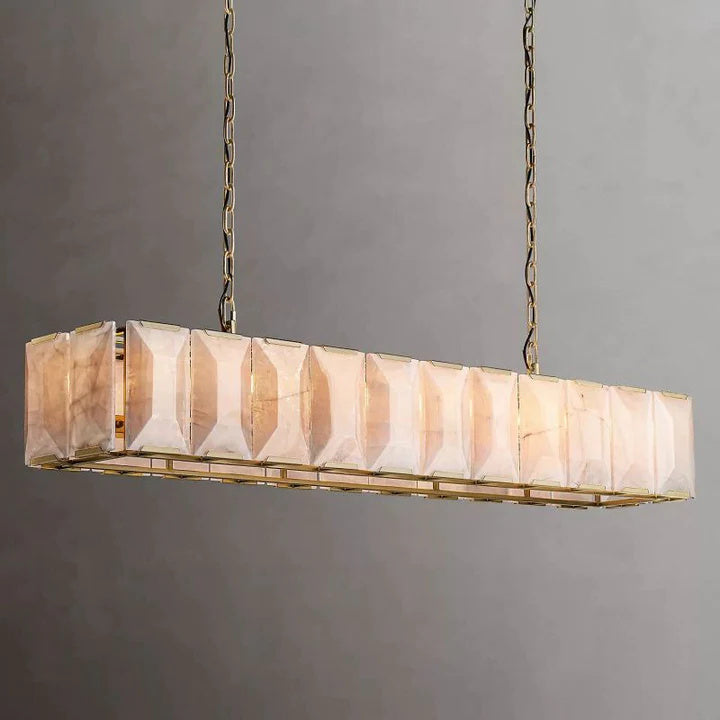 Harlow Calcite Rectangular Chandelier 74"