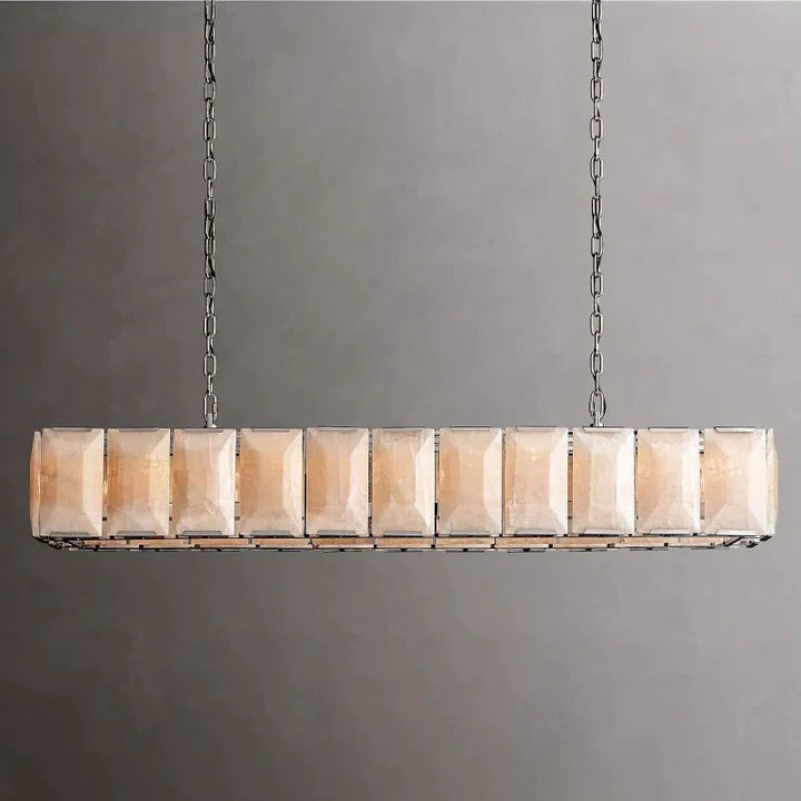 Harlow Calcite Rectangular Chandelier 74"