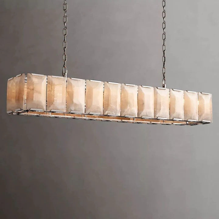 Harlow Calcite Rectangular Chandelier 74"