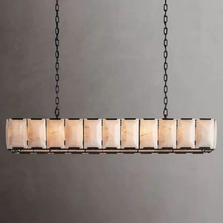 Harlow Calcite Rectangular Chandelier 74"