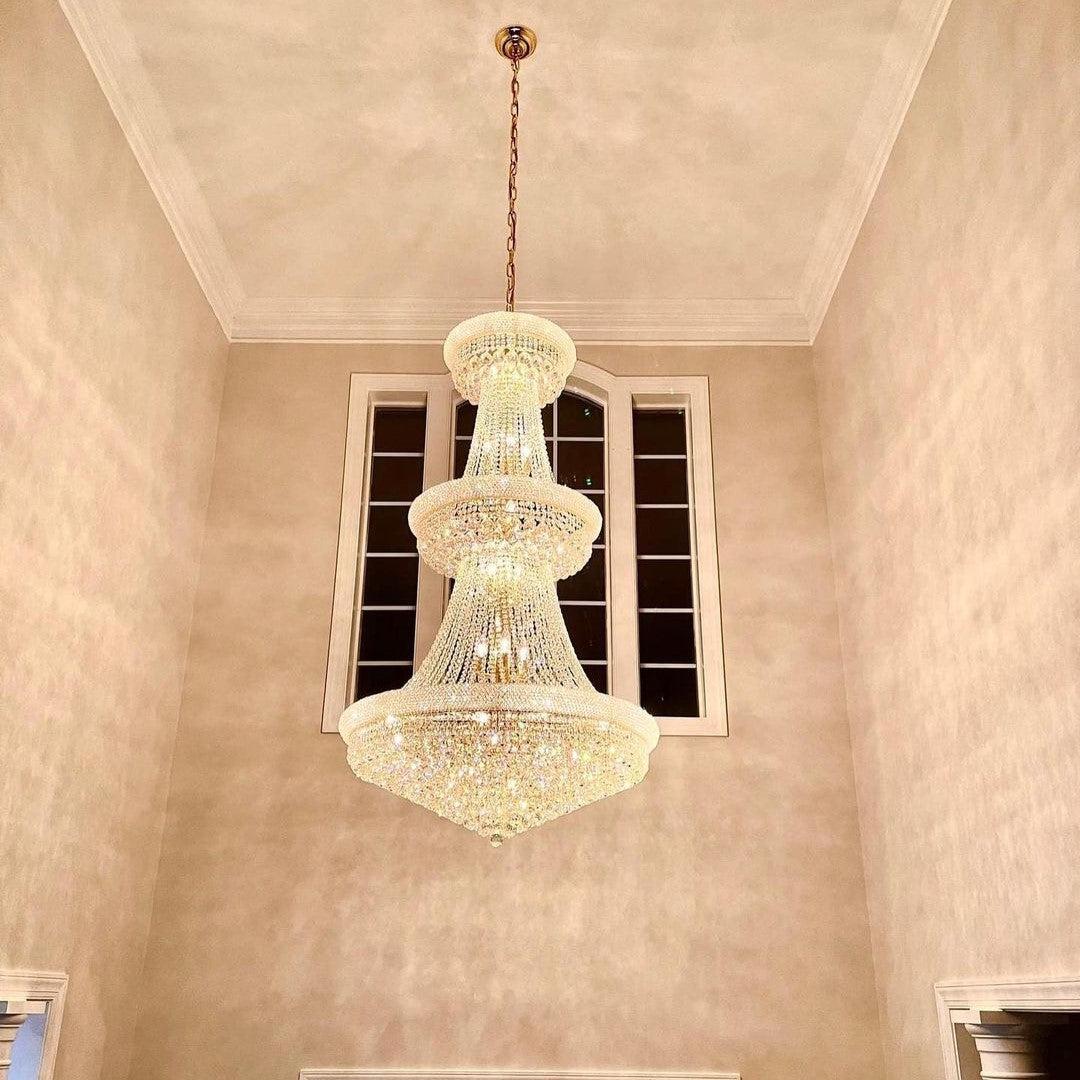 Luxury Crystal Chandelier for Grand Villa Hall and Duplex Staircase Lighting