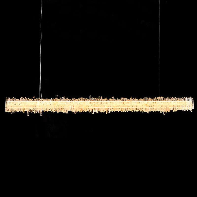 Patton Modern Rock Crystal Linear Chandelier,Island Chandelier