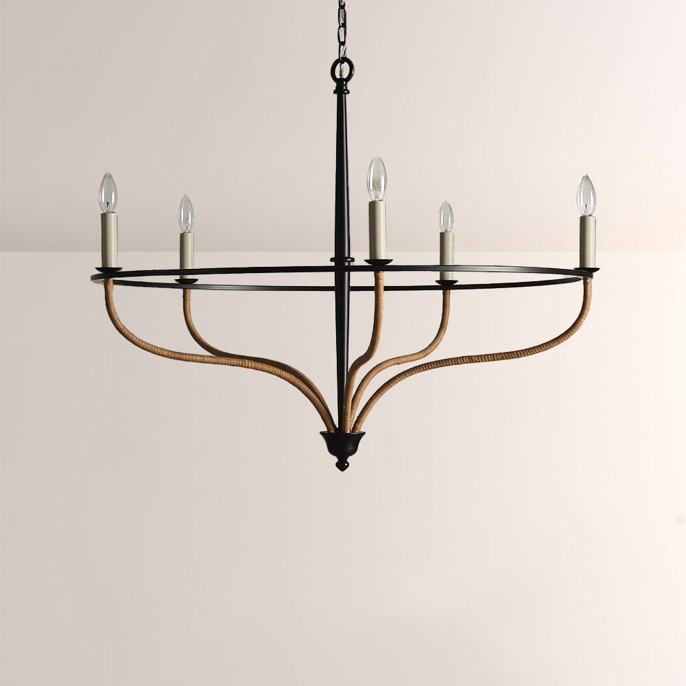 Valley Lamps Rosalind Rattan Chandelier - Thumbnail 3
