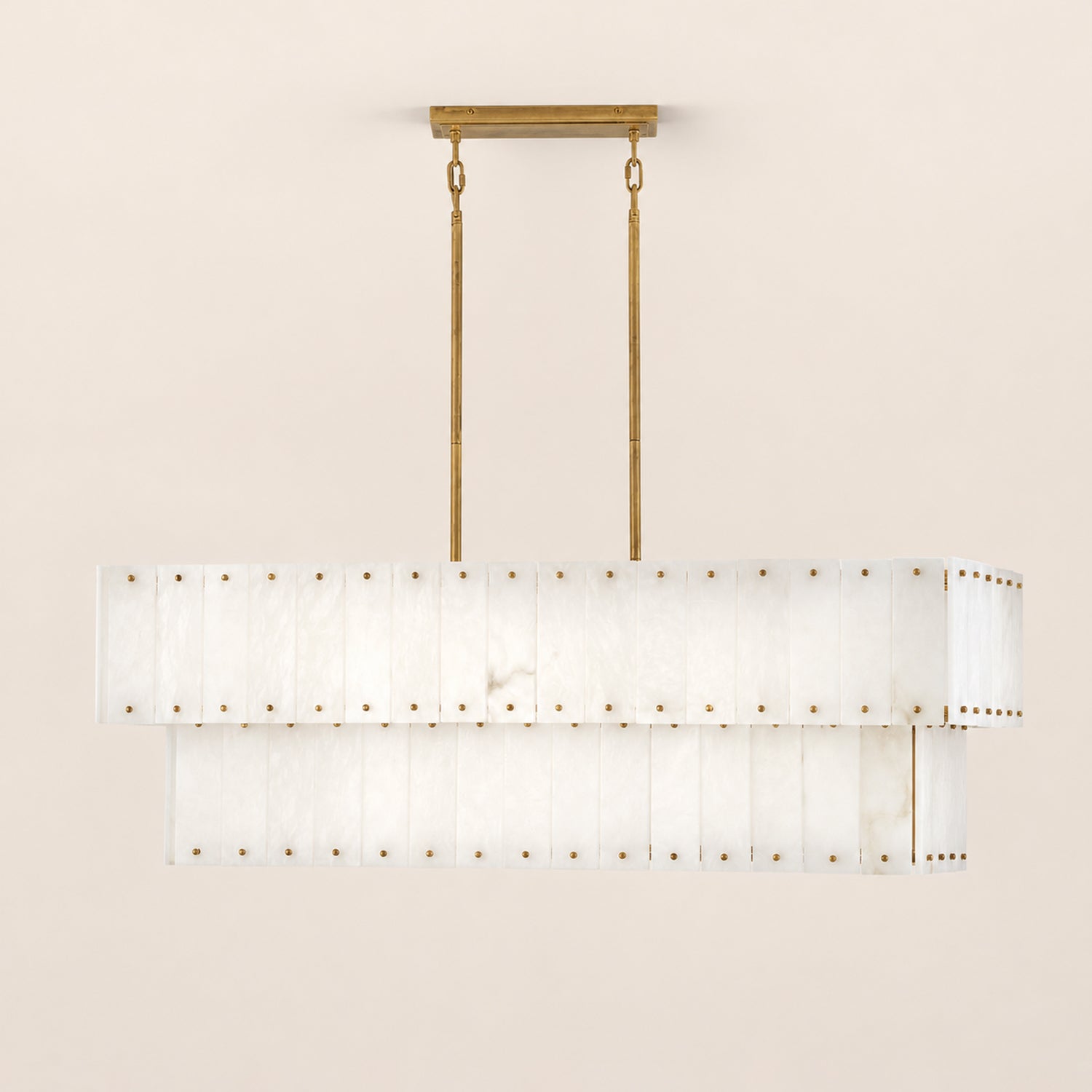 Simona Alabaster Linear 2-Tier Chandelier