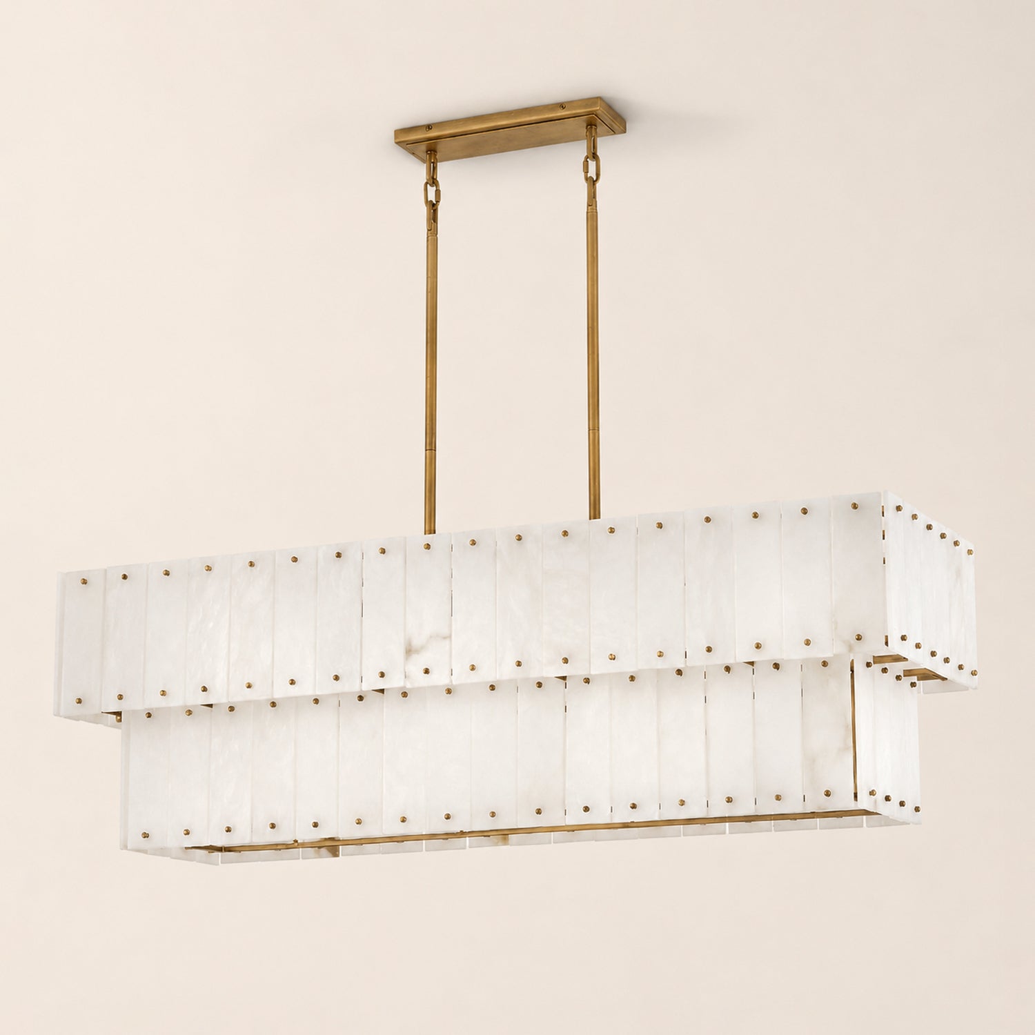Simona Alabaster Linear 2-Tier Chandelier
