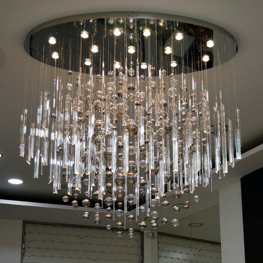 59'' Oval Chandelier for Dining Room Big Modern Glass Bubble Chandelier