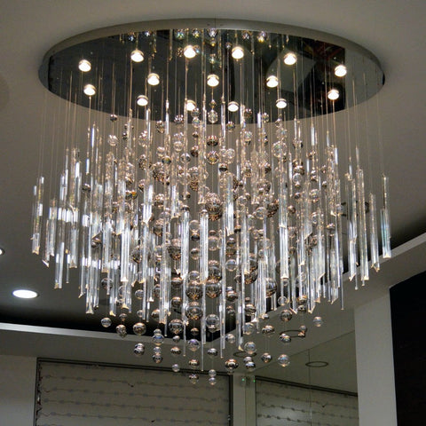 59'' Oval Chandelier for Dining Room Big Modern Glass Bubble Chandelier