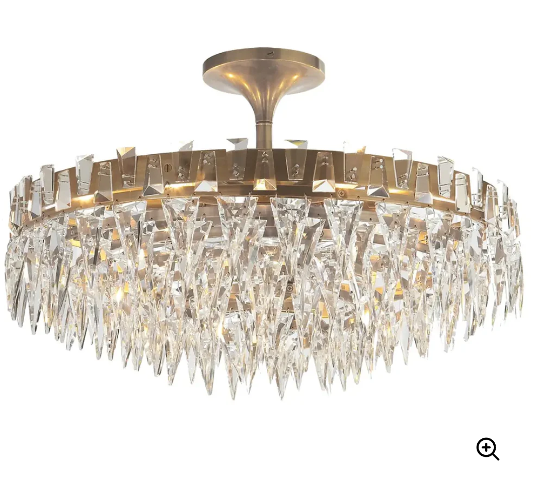 Flush Mount Icicle Crystal Chandelier by sea