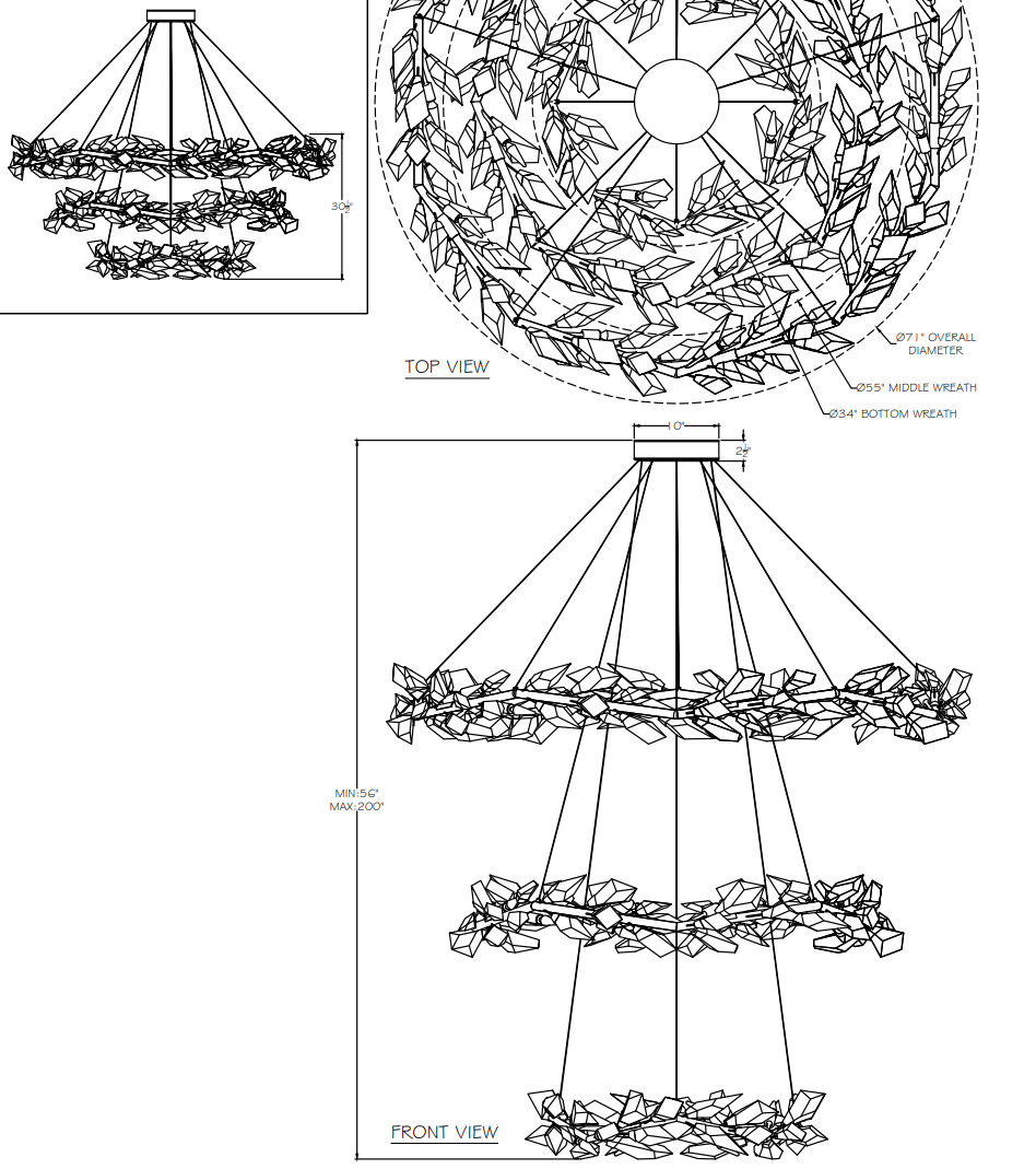 Art Handcrafted 1/2/3-tier Diamond-cut Crystal Chandelier