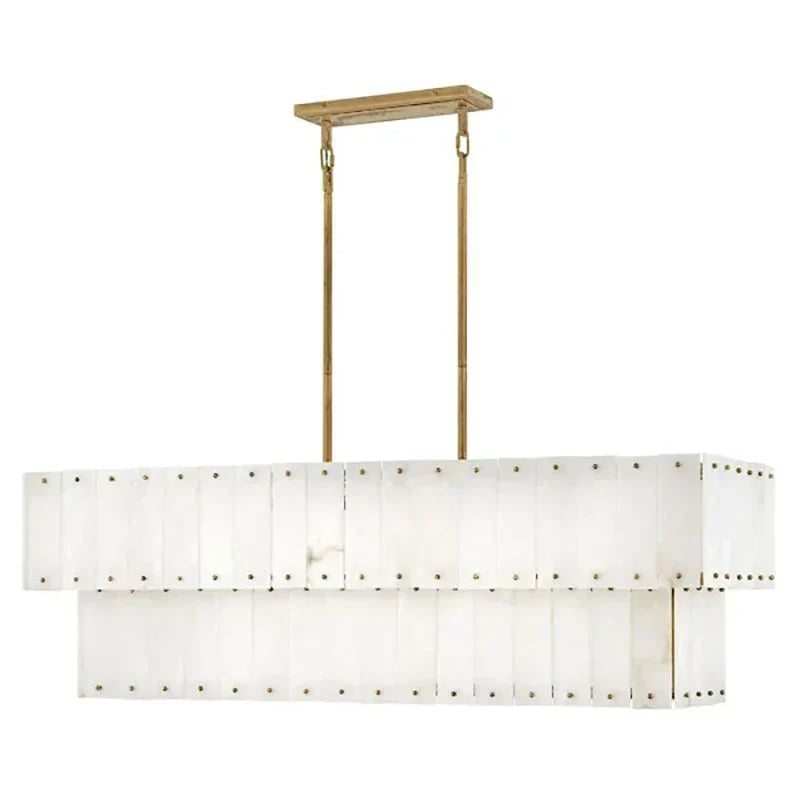 Simona Alabaster Linear 2-Tier Chandelier
