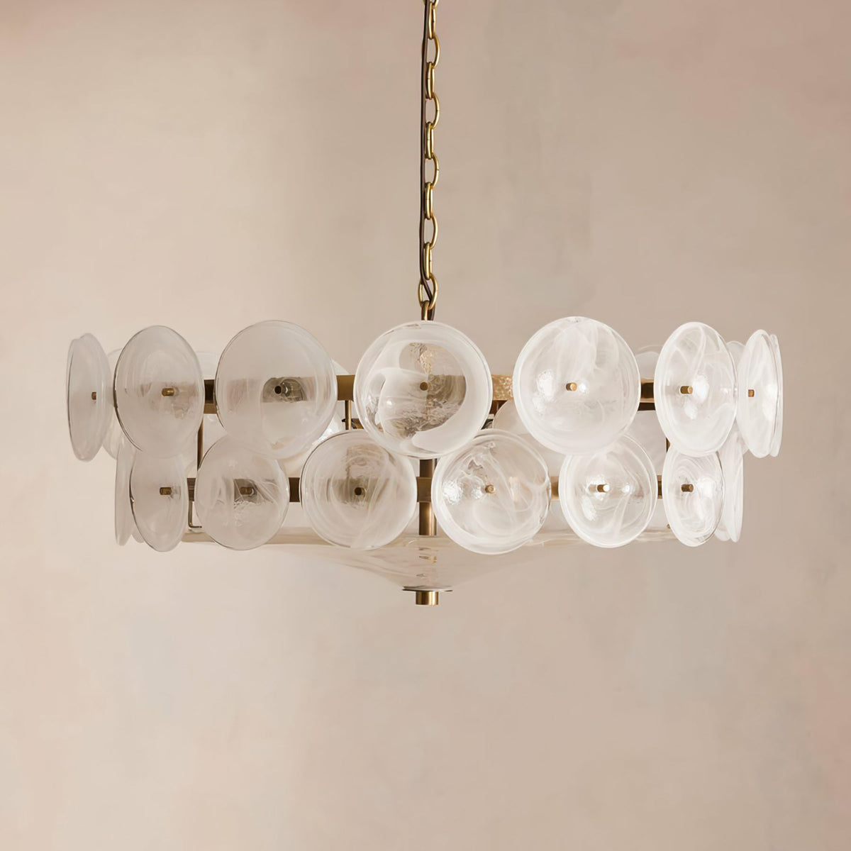 Solaris Amber Glass Disc Chandelier