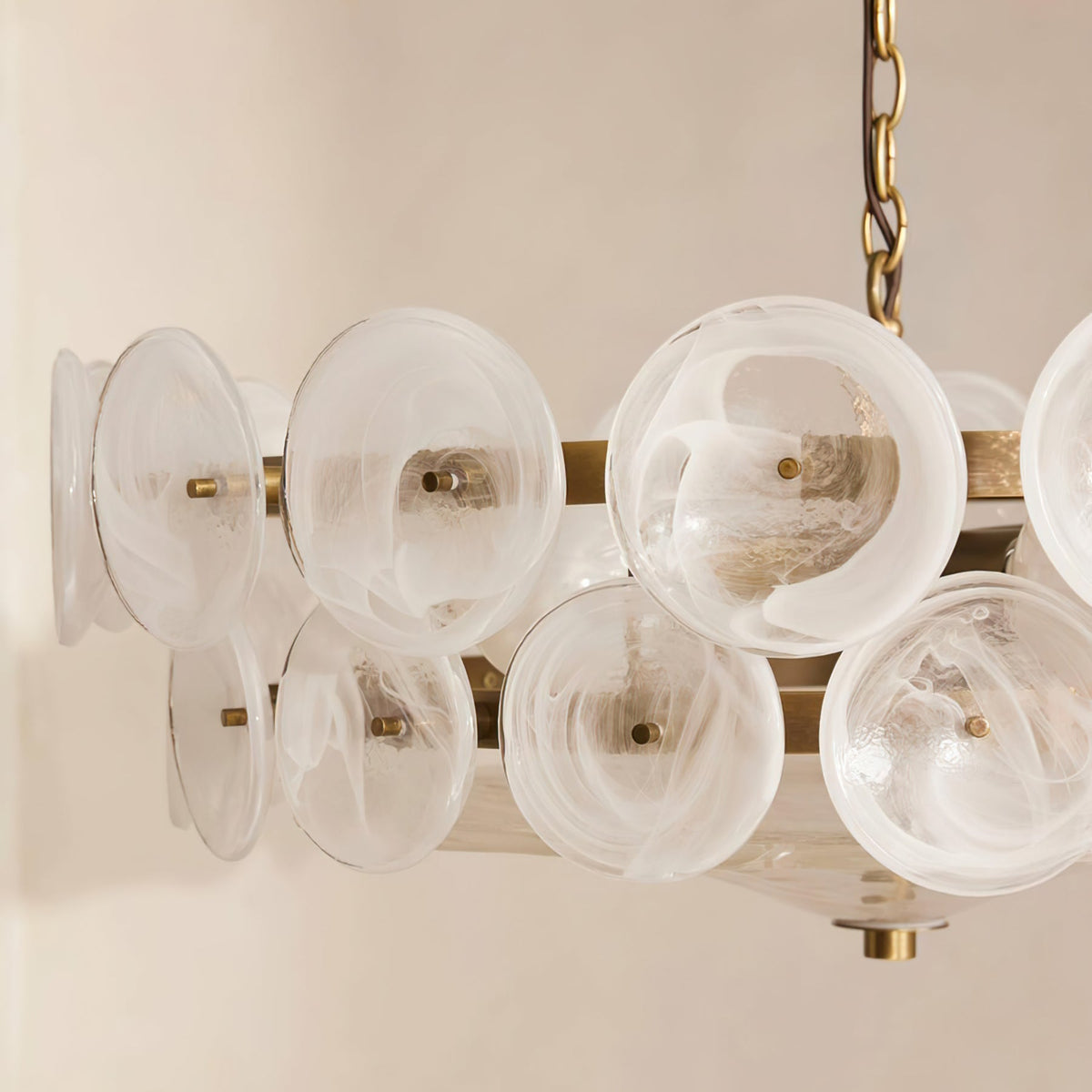 Solaris Amber Glass Disc Chandelier
