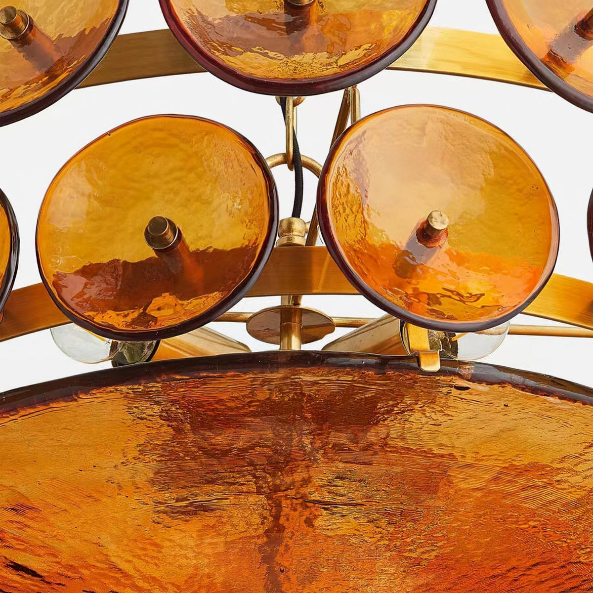 Solaris Amber Glass Disc Chandelier