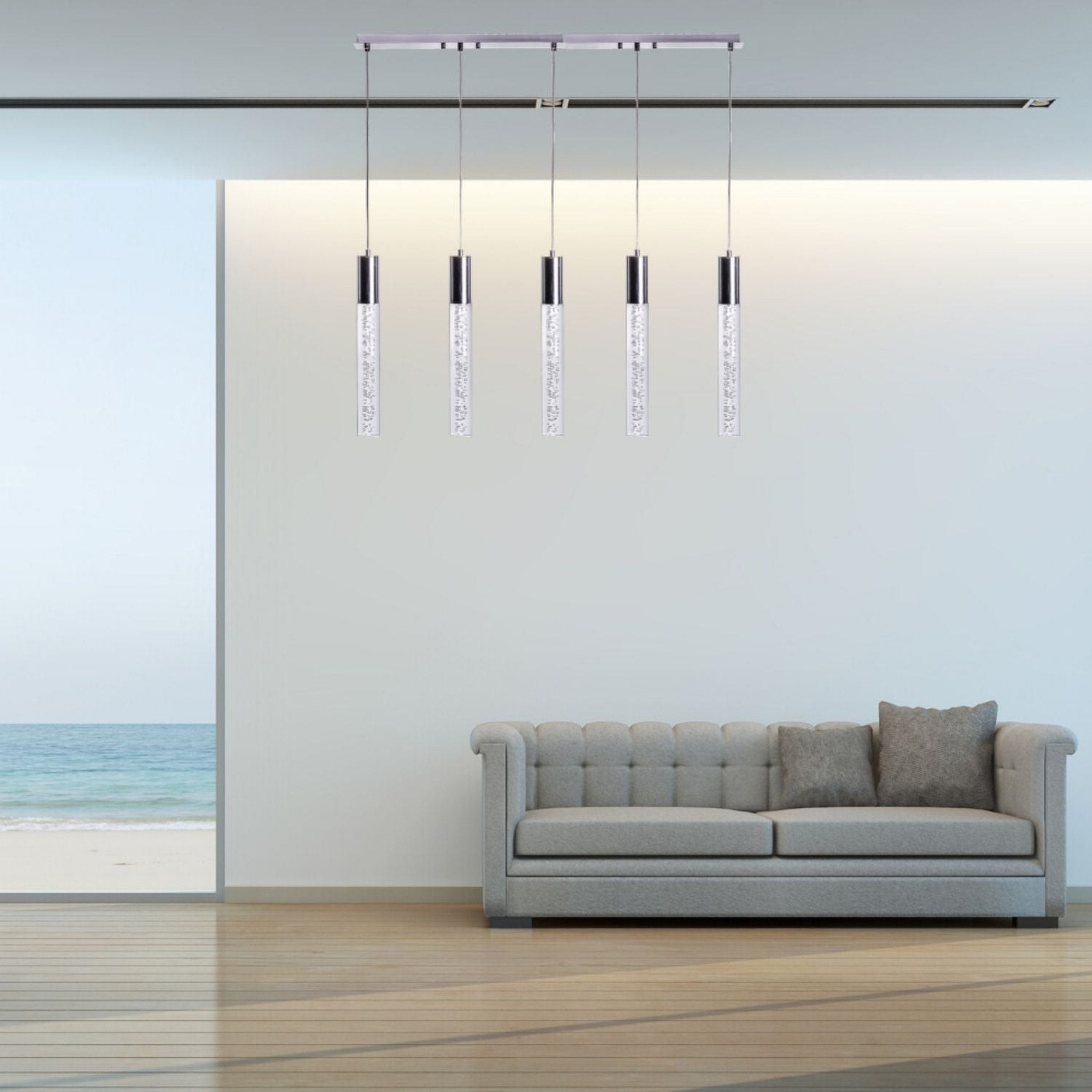 Sparkling Night Cylinder Chandelier // 5 Light