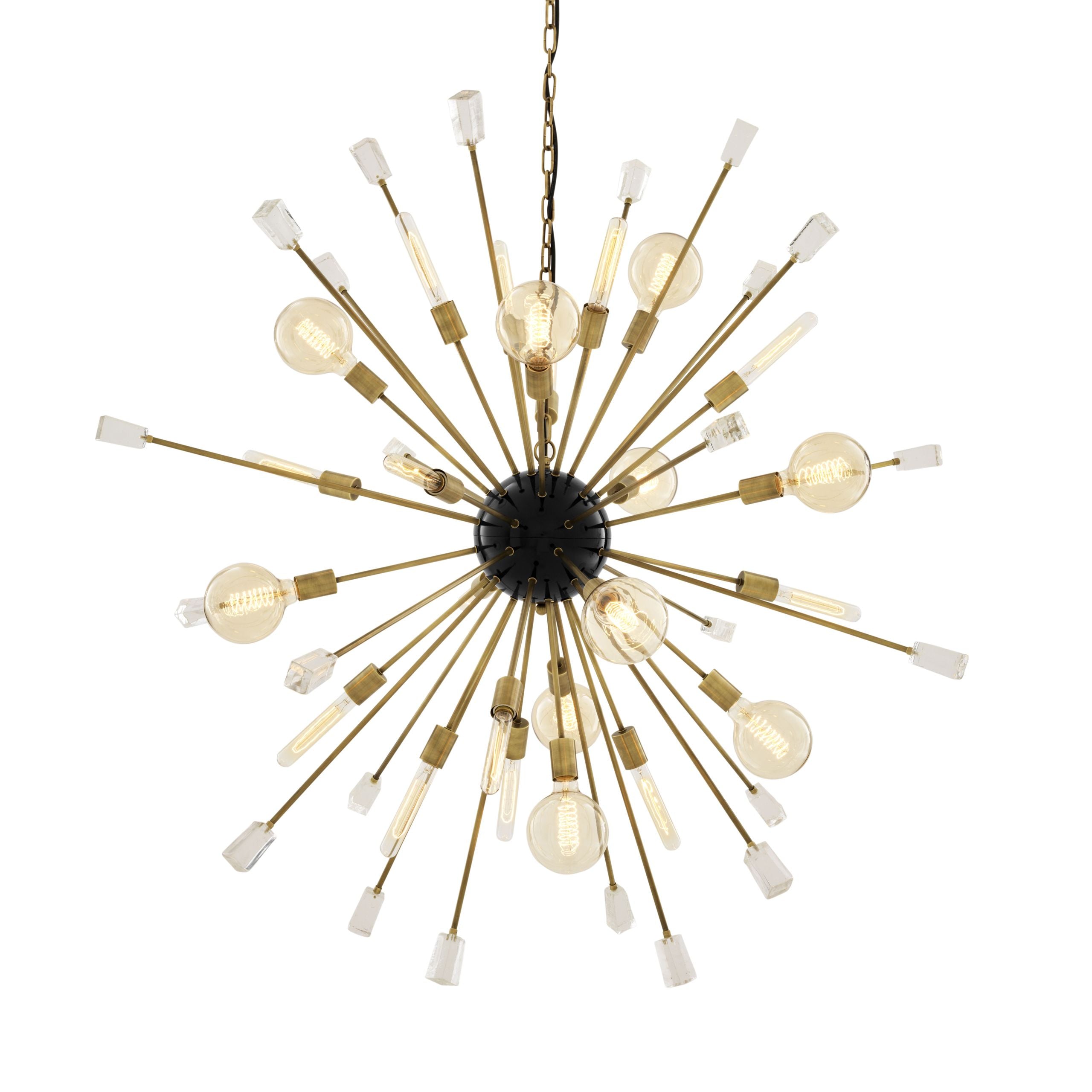 Tivoli Modern Brass Chandelier S/L - Black/Brass