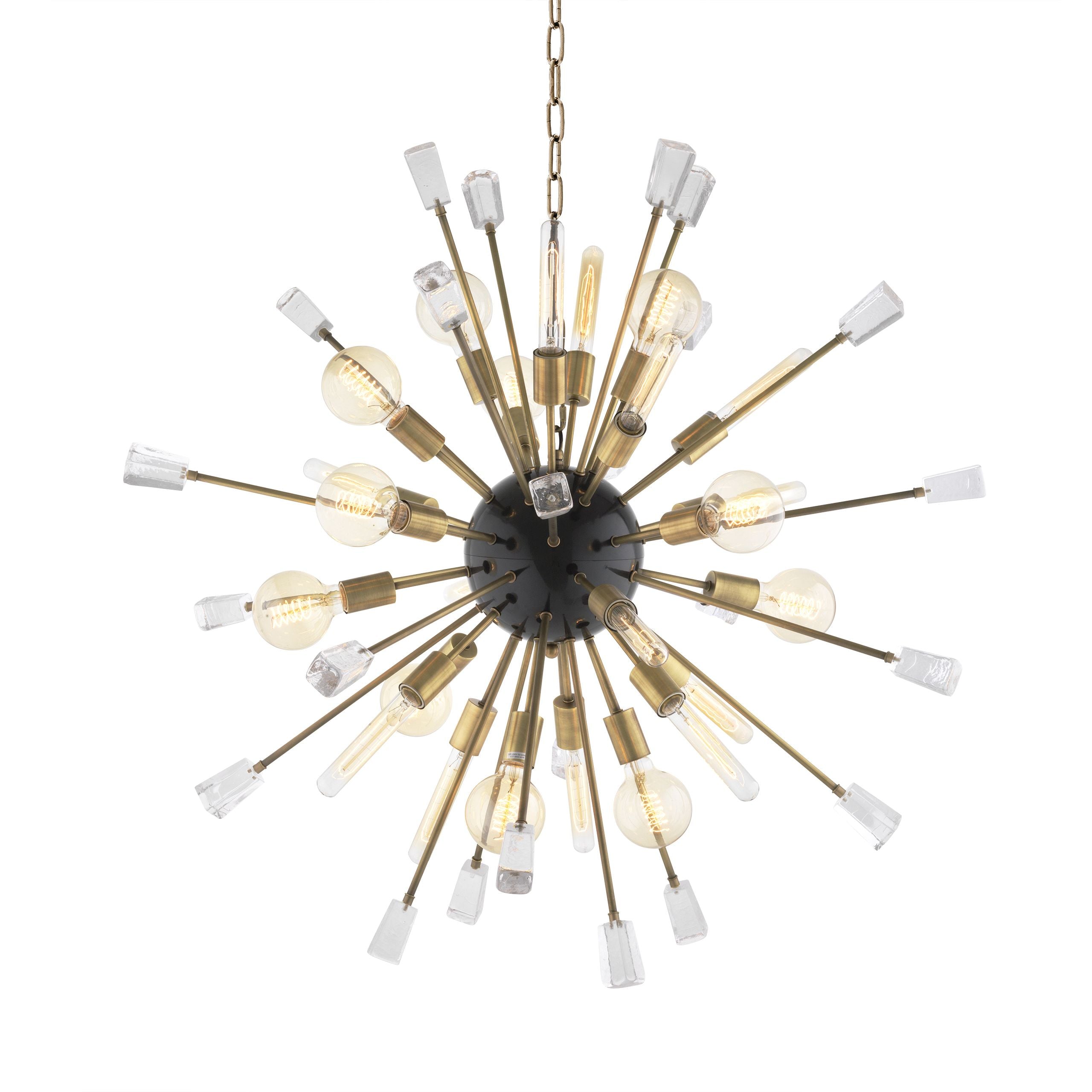 Tivoli Modern Brass Chandelier S/L - Black/Brass