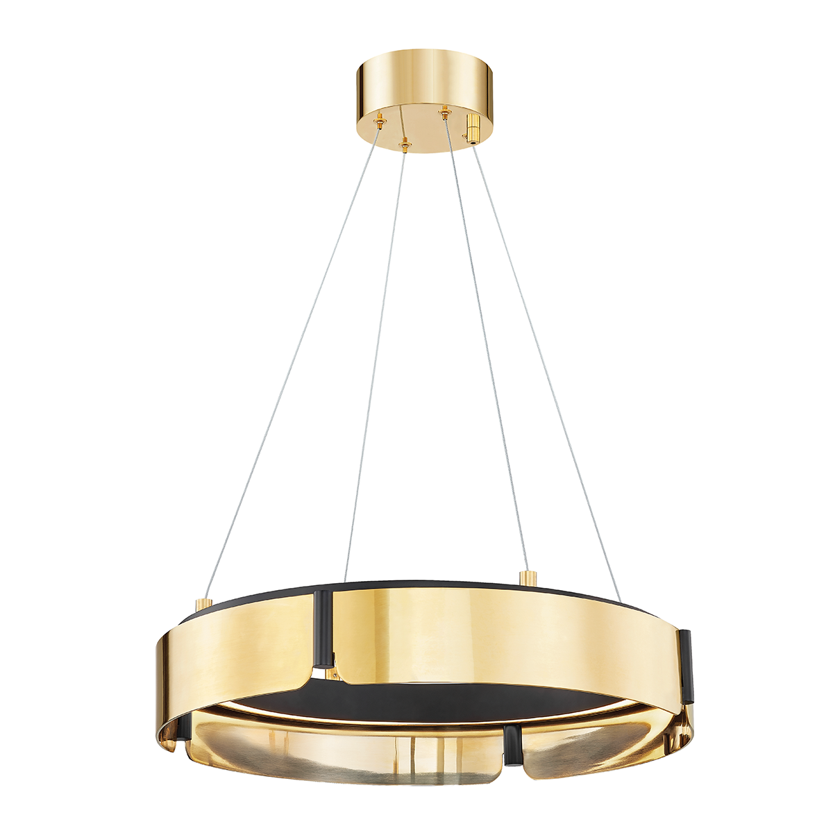 Tribeca Modern Brass Chandelier - 2922-AGB/BK-CE - Hudson Valley