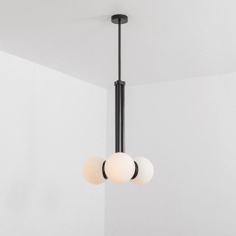 Tubular 3-Light Modern Brass Chandelier M/L - Schwung