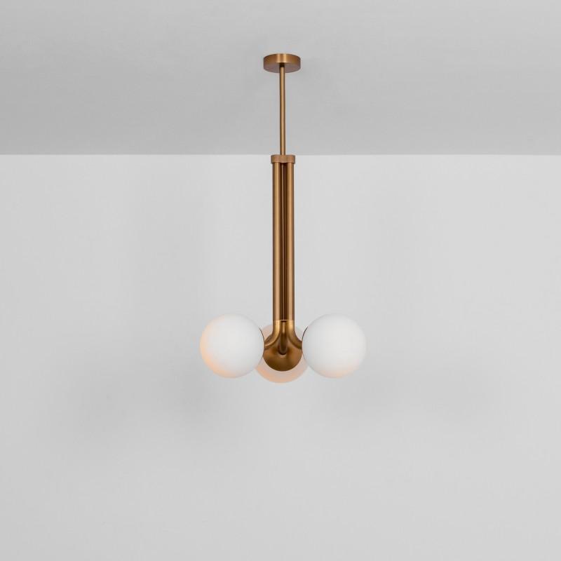 Tubular 3-Light Modern Brass Chandelier M/L - Schwung