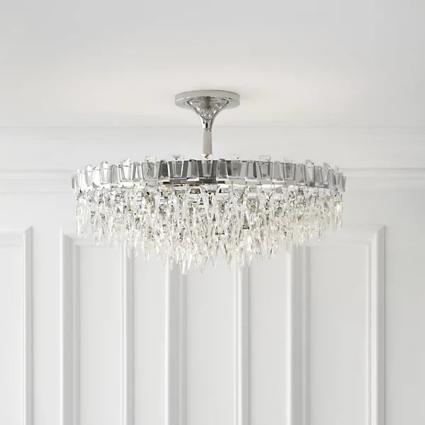 Flush Mount Icicle Crystal Chandelier by sea