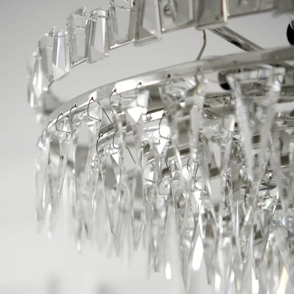 Flush Mount Icicle Crystal Chandelier by sea