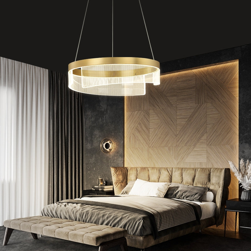 Designer Recommended Modern Simple Ring Round Acrylic Chandelier for Living Room/Bedroom/Dining Room