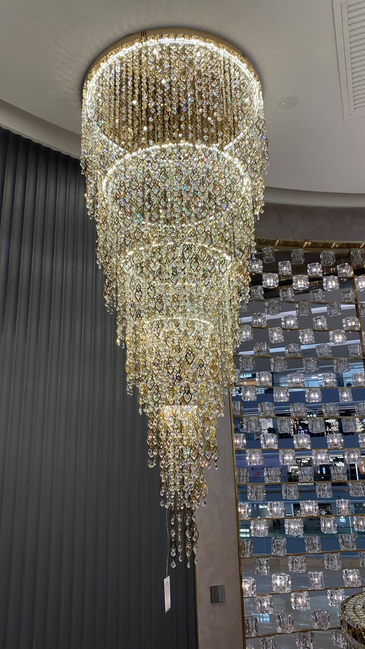 Modern Round 5-Layer Crystal Tassel Chandelier