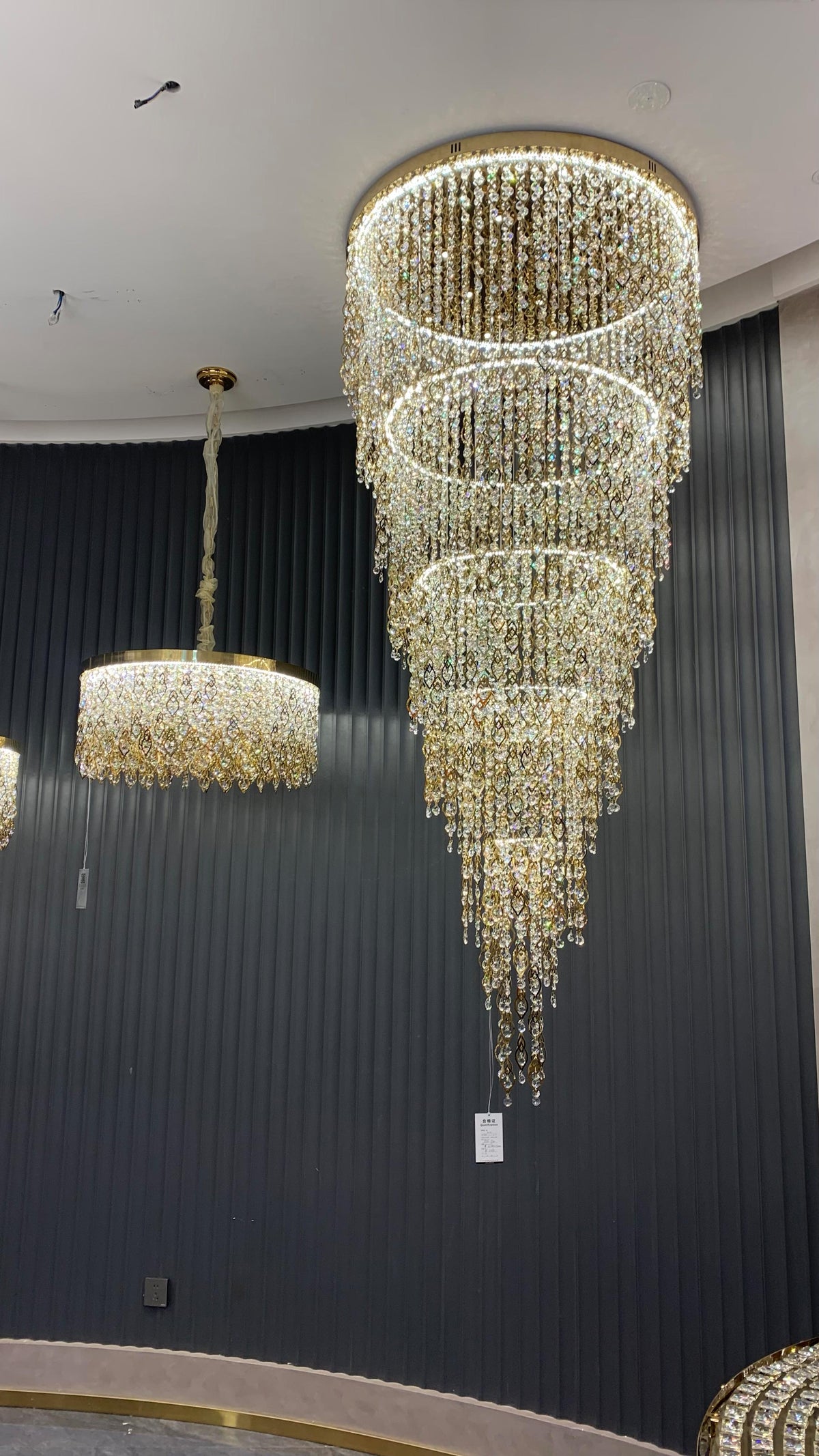 Modern Round 5-Layer Crystal Tassel Chandelier