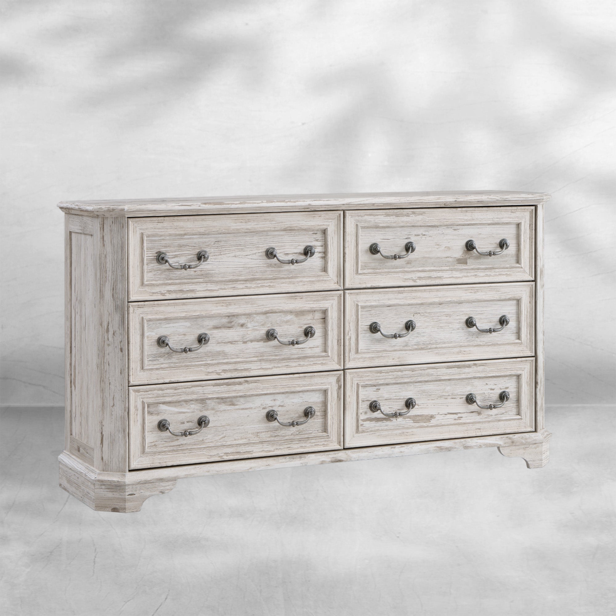 Wide Rustic Farmhouse 6-Drawer Dresser