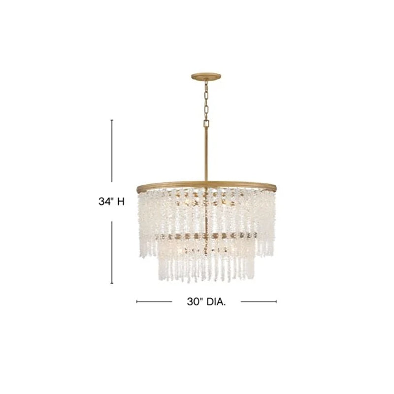 Valley Lamps Vac Crystal Round 2 Tier Chandelier 30"