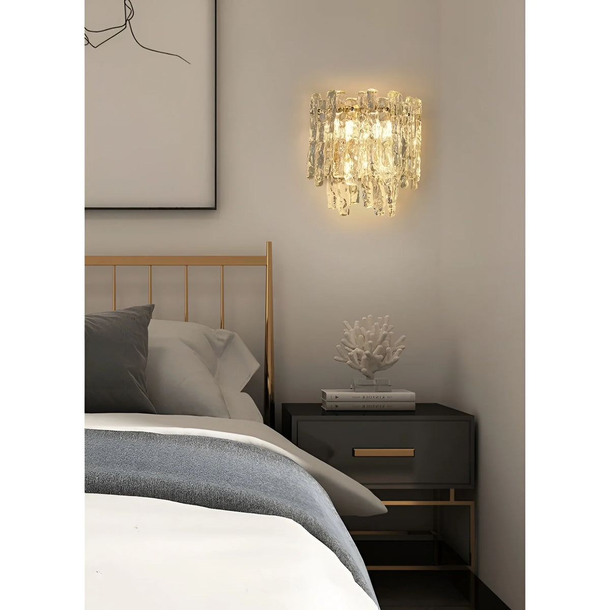 Wall Sconce  Murano-Style Textured Glass
