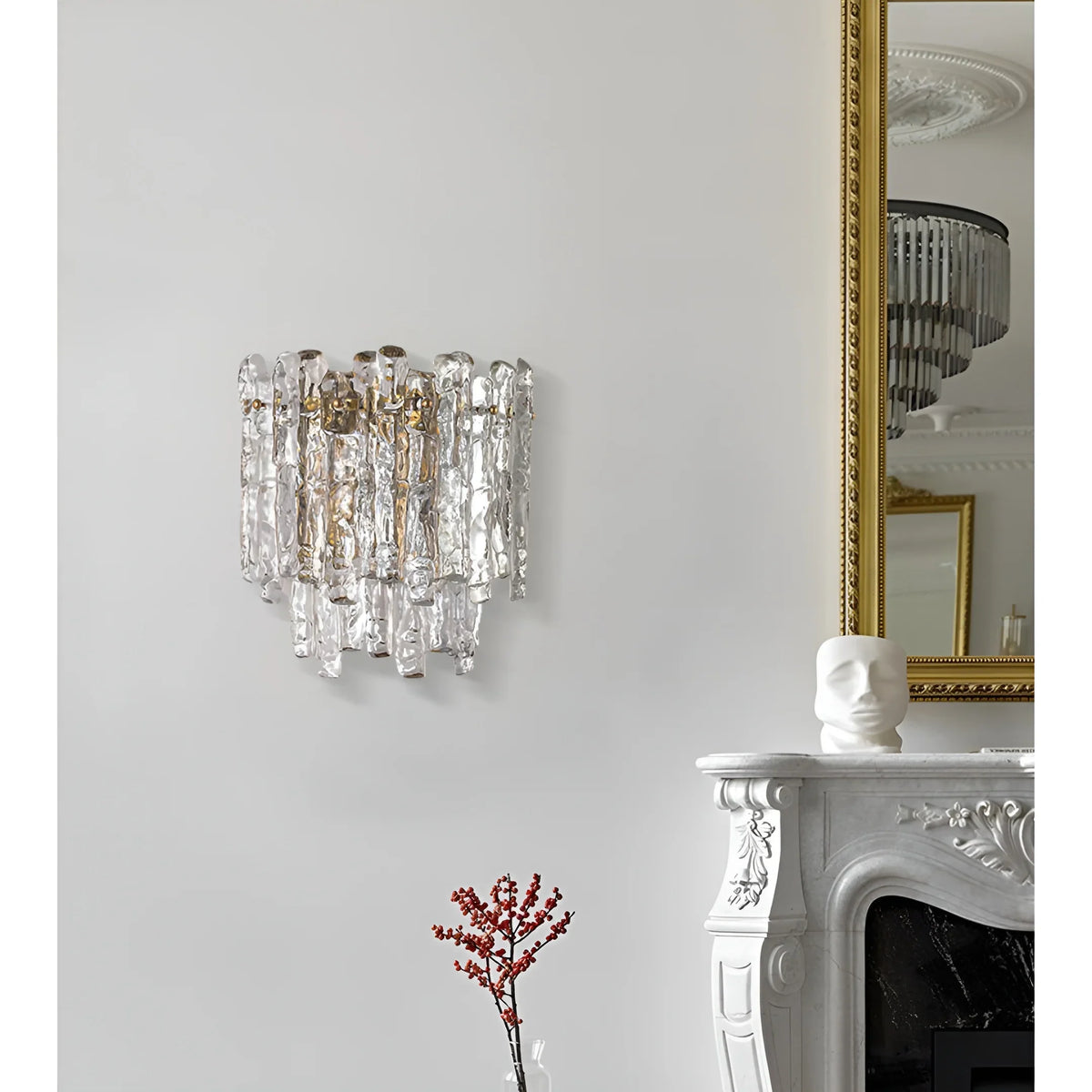Wall Sconce  Murano-Style Textured Glass