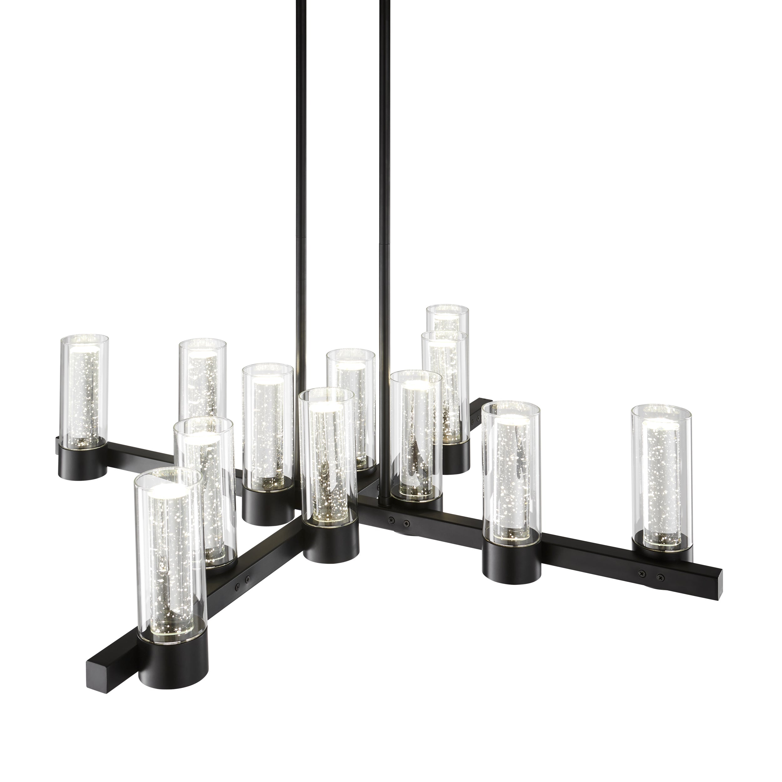 Victory 12 Light Chandelier //  Matte Black