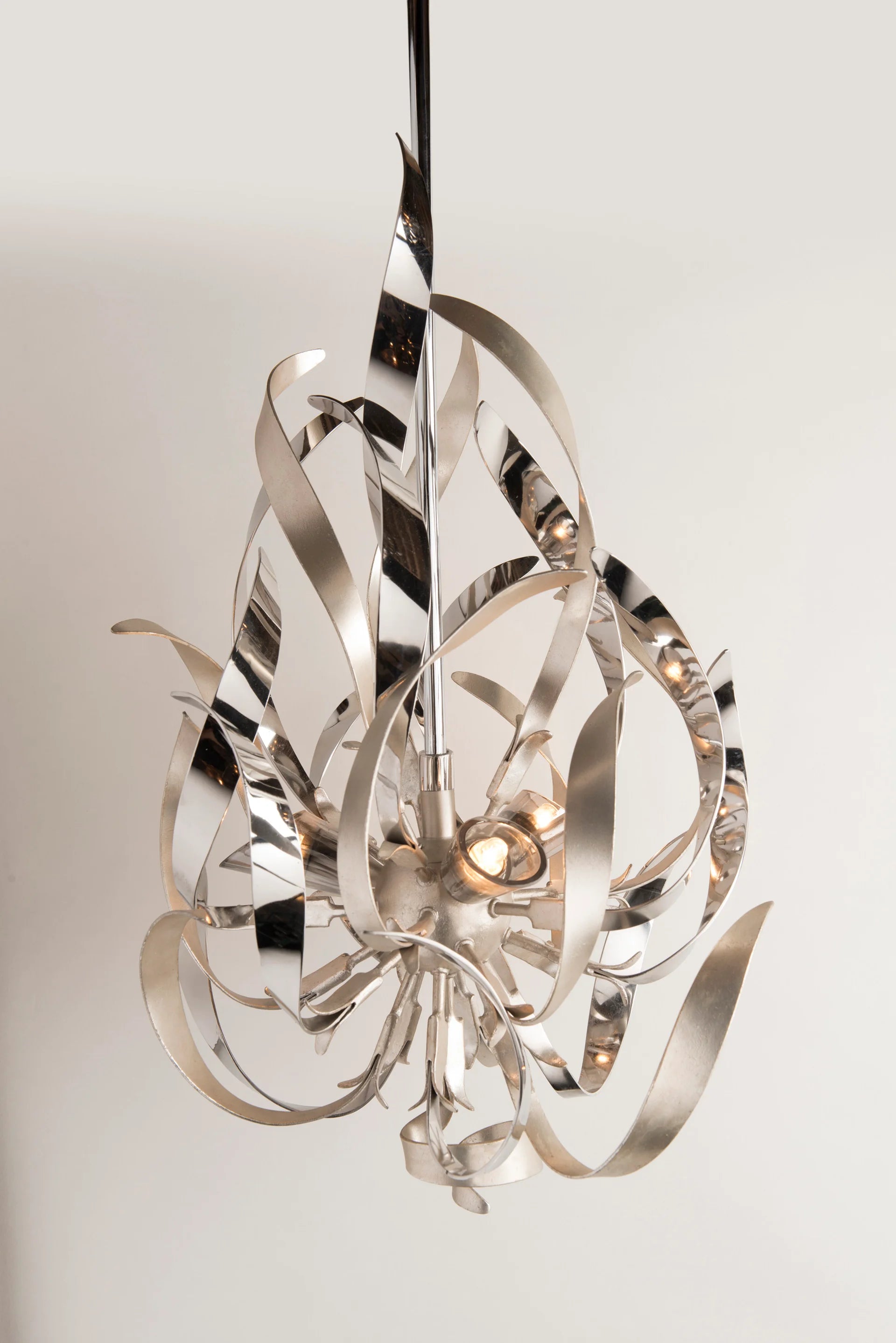 Graffiti 6 Light Pendant - Silver Leaf Polished Stainless