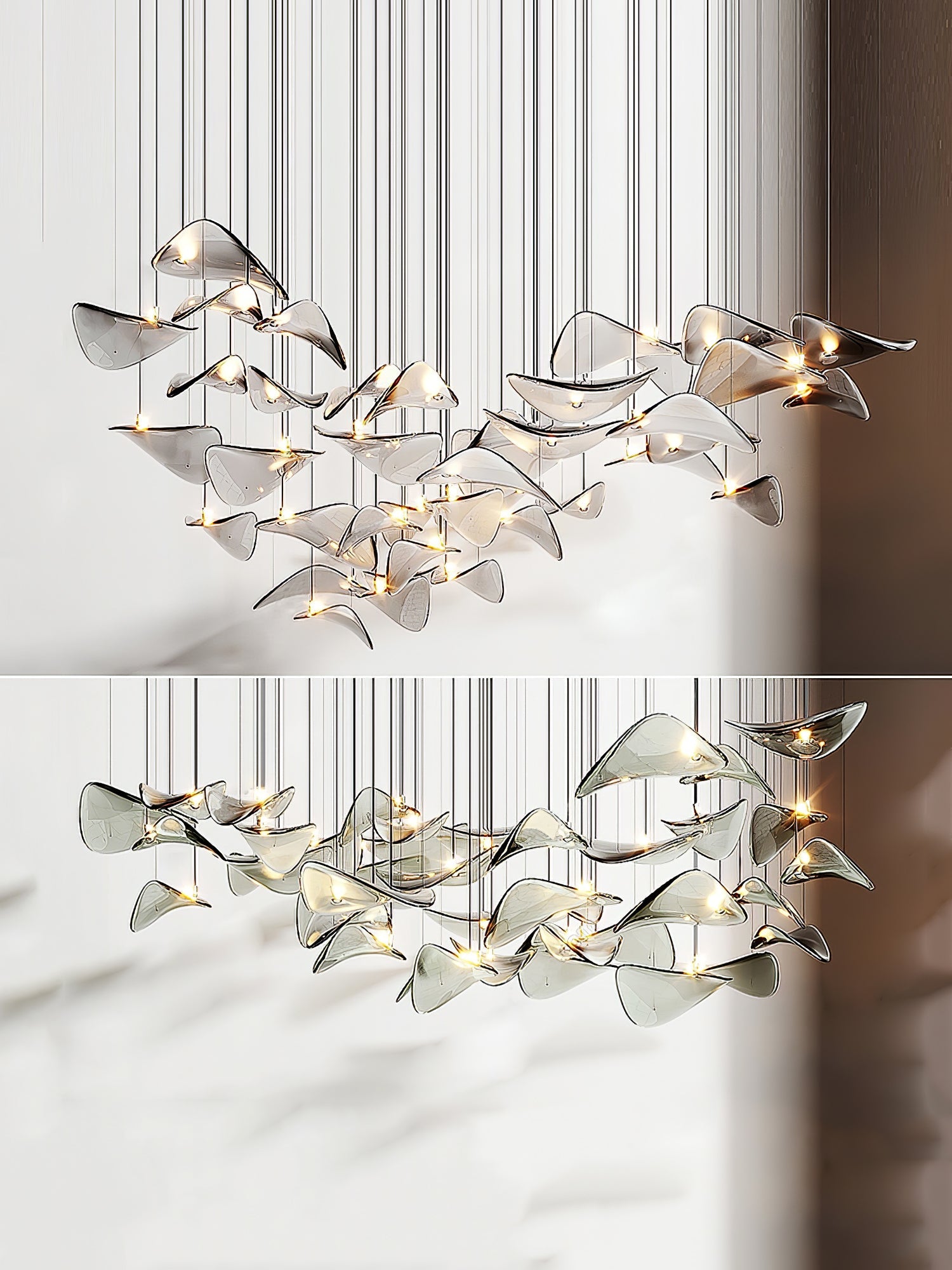 Wave Floating Leaf Chandelier