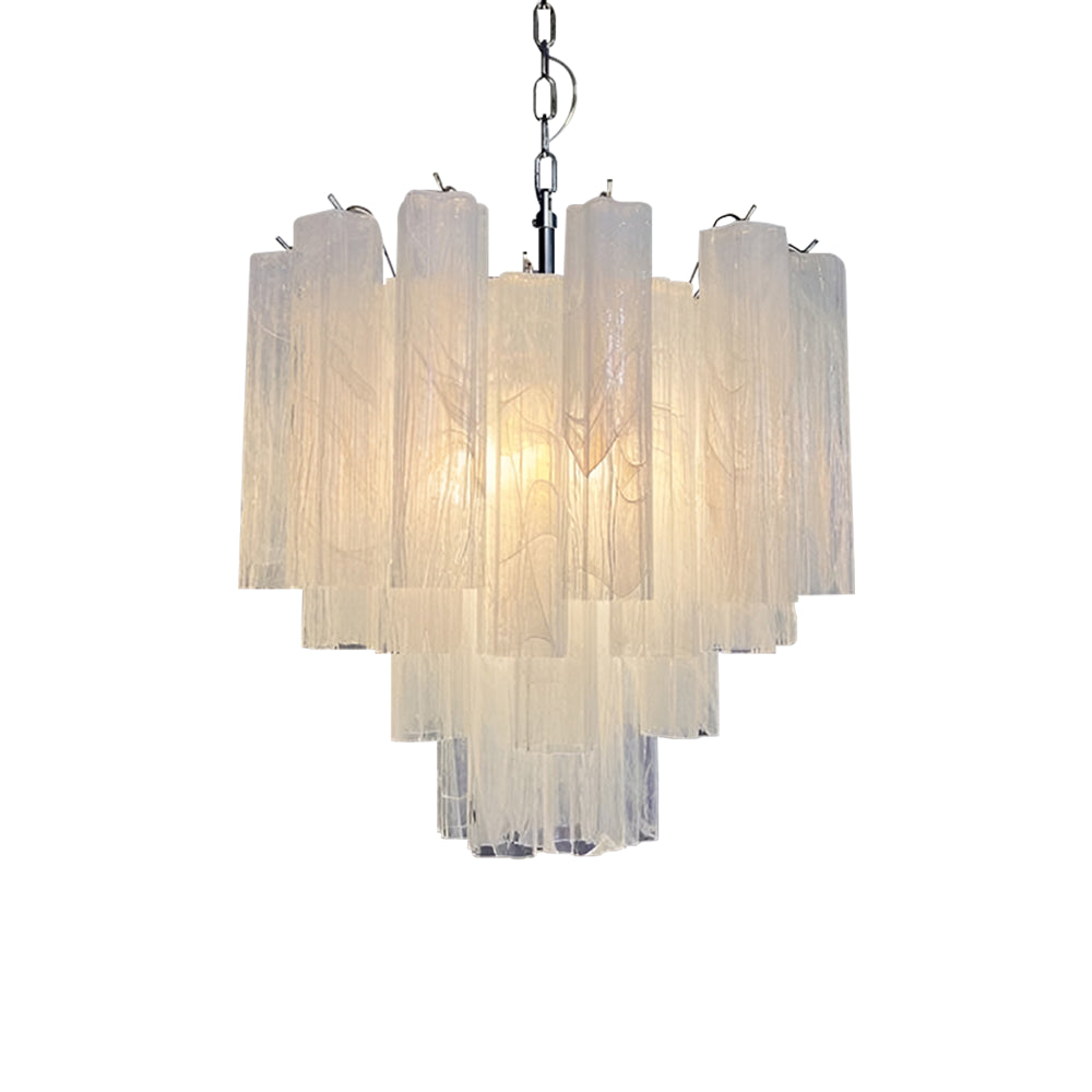 White Glass Tube Chandelier